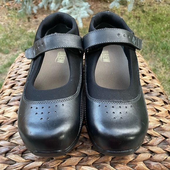 DREW Orthopedic Work Comfort Black Leather Mary Jane Crew Shoes.Size 7.5 WW